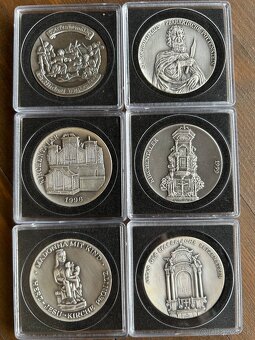 Investicne striebro medaily Ag 999 20g kostolíky antique - 2