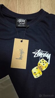 Stüssy Fuzzy Dice Tee navy blue/yellow - 2