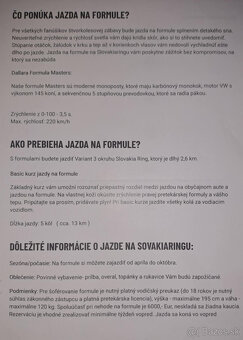 Jazda na formule na okruhu Slovakiaring - 2