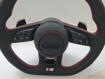 AUDI KOŽENÝ EXCLUSIVE ČERVENA NIT VOLANT + AIRBAG + F1 PADLA - 2