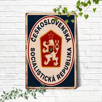 Kovova retro tabula ČSSR 30x20 cm - 2