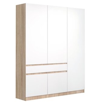 Šatníková skriňa biela/dub - 2