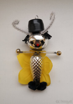 Retro vianočné ozdoby 2x motýľ - 2