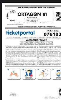 Predám 2× vstupenky – OKTAGON 81 (Praha, O2 arena) - 2