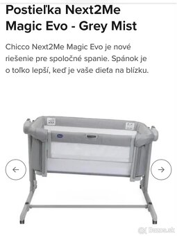 Predám postieľku chicco next 2 me - 2
