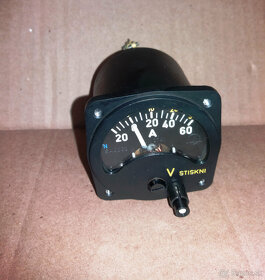 Letecký budík-voltampérmeter LUN 2471,nepoužitý - 2