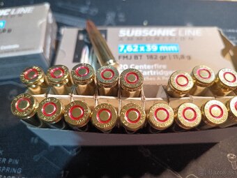 Ponúkam na predaj muníciu 7,62x39 FMJ Subsonic, podzvuko - 2