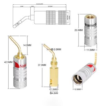 Nakamichi N0512DN 4 ks repro banániky 2mm - 2