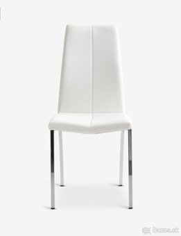 Jedálenská stolička, biela koženka/chróm - 2