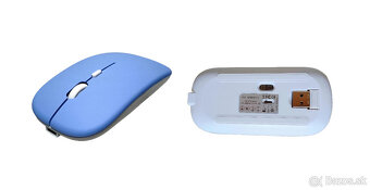 Bezdrôtová nabíjateľná bluetooth myš - fialová - 2
