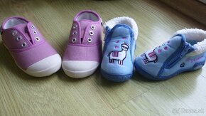 obuv, detské papučky č. 22, dievčenské tenisky č. 27 - 2