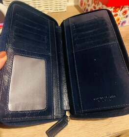 Tmavomodrá kožená peňaženka - 2