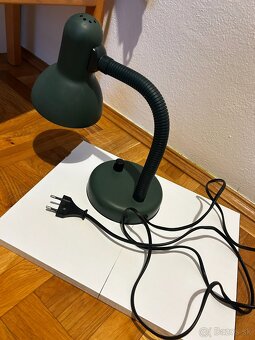 Stolná lampa s flexibilným ohybným krkom, tmavozelená - 2
