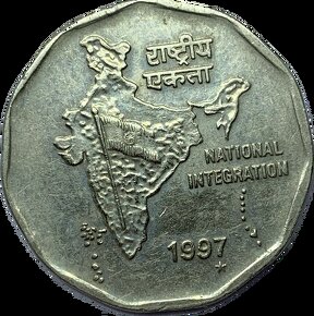 Predám 2 rupie 1997  India - NÁRODNÁ INTEGRÁCIA राष्ट्रीय एक - 2