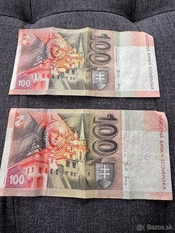 100 Slovenských korún 2 ks Séria U z roku 2001 & 2004 - 2