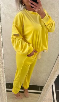 Damska talianska velurova suprava yellow - 2