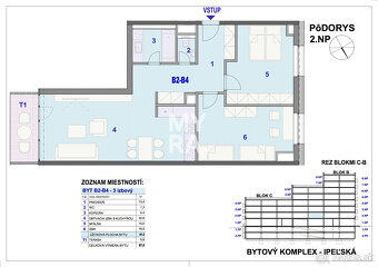 3-izbový byt B2-B4 v Bytovom komplexe Ipeľská - 2