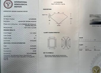 Predám zlatý prsteň s laboratórnym diamantom IGI certifikát - 2