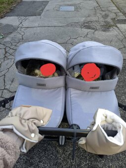 DVOJIČKY -  ako nový kočík Riko Basic Saxo – sivý - 2