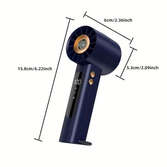USB Nabíjateľný Ručný Ventilátor s Turbínou Malý Prenosný - 2
