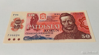 50 Kčs 1987, vzácna posledná séria F 84 UNC - 2