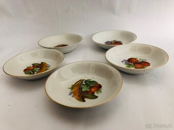 Kompotove misky 5 ks motiv ovocie porcelan - 2