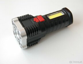 LED Baterka 5x LED + COB LED, 4 režimy, mico USB nabíjanie - 2