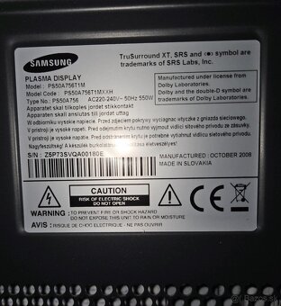 SAMSUNG PS50A756T1M - 2