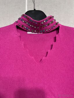 Dámsky ružový pulover - 2