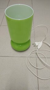 lampa zo skla stolová, zelenej farby, v25cm - 2