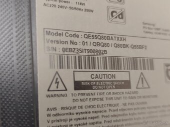 Qled Samsung QE55Q80BATXXH na diely rozbity Display - 2