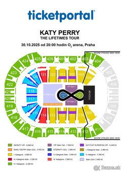 2x lístky na VYPREDANÝ koncert Katy Perry - Praha 30. 10. - 2