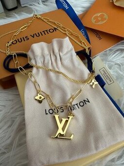 Nový nenoseny nahrdelnik Louis Vuitton dvojitá retiazka - 2