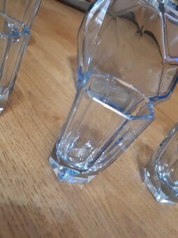 Modrá krištáľová karafa s poharikmi - 2