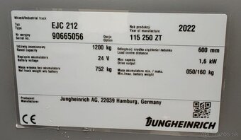Elektricky paletovy vozik Jungheinrich EJC 212 Li-on (Nova) - 2