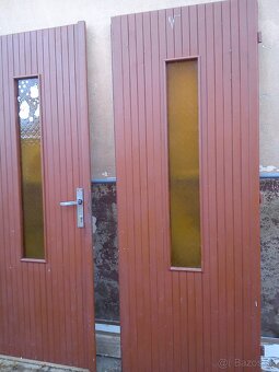 DVOJKRÍDLOVÉ VCHODOVÉ DVERE Z MASÍVU, - 2