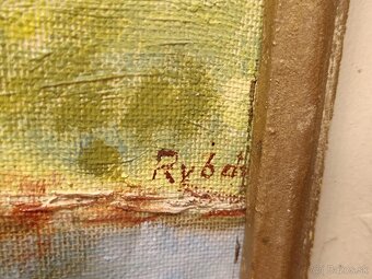 Obraz J. Rybář, Týnec nad Sázavou, olej na desce 49x63 - 2