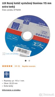 LUX rezné kotúče vystužené tkaninou 115mm - 2