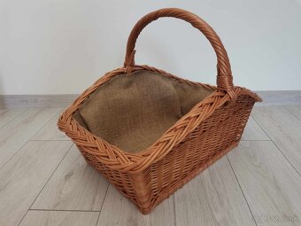Prútený kôš na drevo s jutou - 2