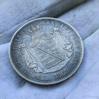 Strieborný Toliar 1869 B – Nemecko -Sasko - Vzácny - 2