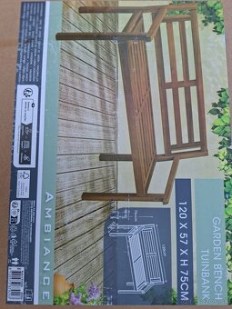 Záhradná lavička hnedá WAREN - 2