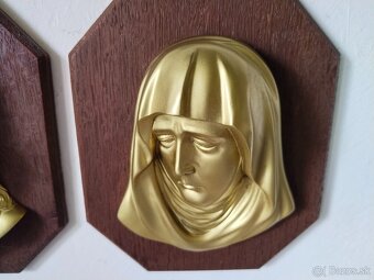 Kristus a Madonna mosazný reliéf - 2