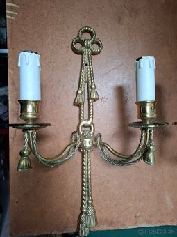 Predám staré mosadzné nástenné svietniky - 2