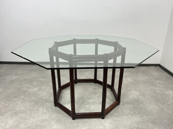 Dizajnový bambusový octagonal jedálenský stôl + 5ks stoličie - 2