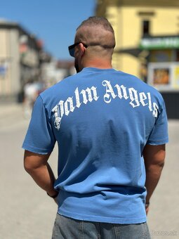 Luxusne tričko Palm Angels oversize modre - 2