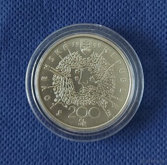 Strieborná pamätná minca 200Sk,1999,P.O.Hviezdoslav,Bk+leták - 2