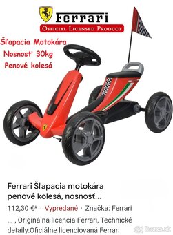 Šlapacia Motokára Ferrari - 2