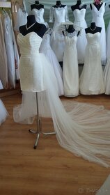 Krátke svadobne šaty s odopinatelnou večkou - 2