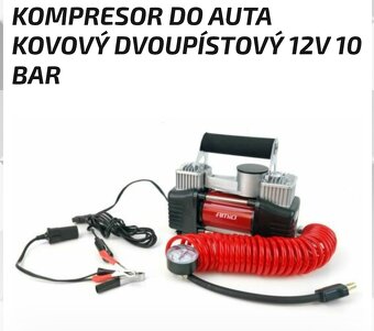 Kompresor do auta kovový dvoupístový 12V 10 BAR - 2