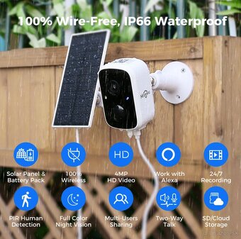 Bezpečnostná Solar Wifi ip kamera 4mpix - 2